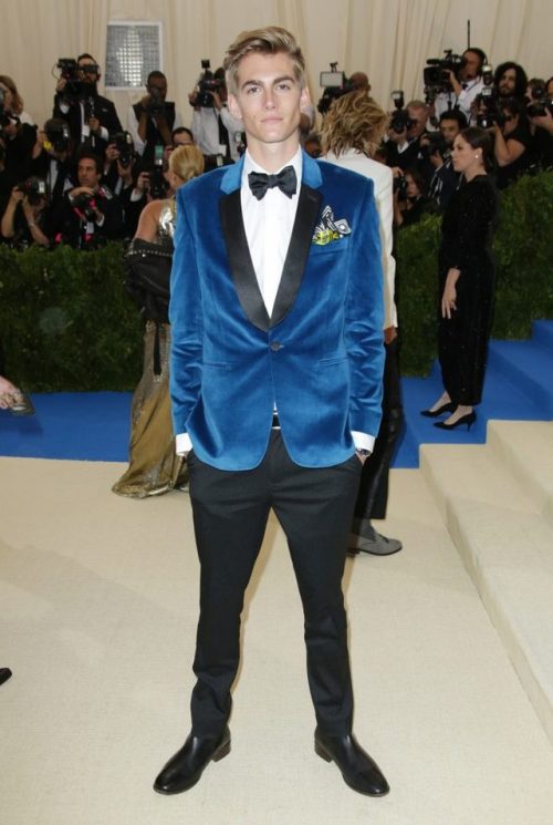 Presley Gerber, Jordan Barrett and Gabriel Kane Day-Lewis with Topman at the 2017 Met Gala.