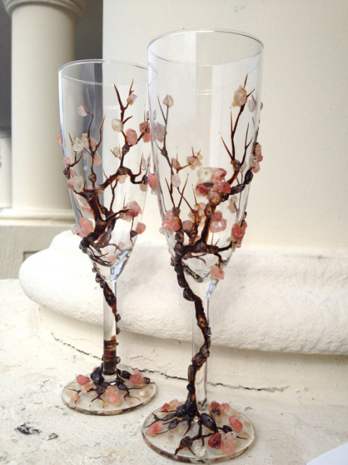 Cherry blossom champagne glasses I&rsquo;ve never really bothered to buy things for my apartment but