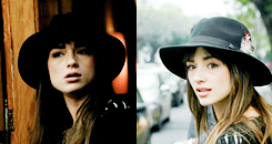 :  Crystal Reed + hats  &ldquo;And also you don’t have to wash your hair that