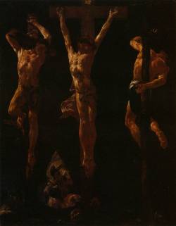 scribe4haxan:  Christ Crucified between the