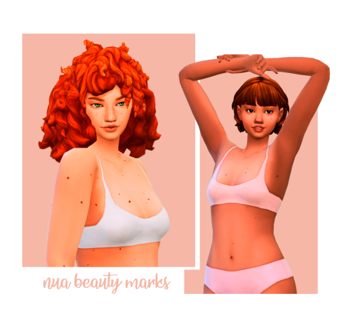 immortalysasims: Nua Beauty Marks  full body moles  found in face details black and brown 