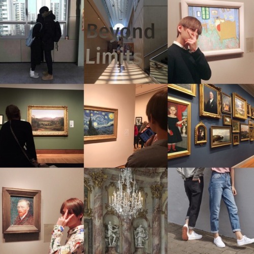 queer idols - taehyung on an art museum date with his nonbinary date mate