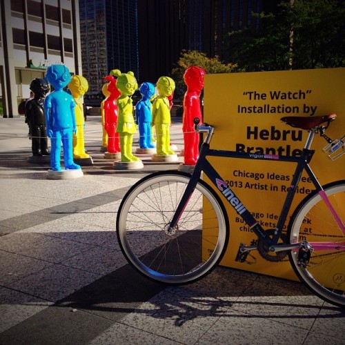 chicagobikelife:  #hebrubrantley it’s always a good day when you see the homies art on Michigan ave.