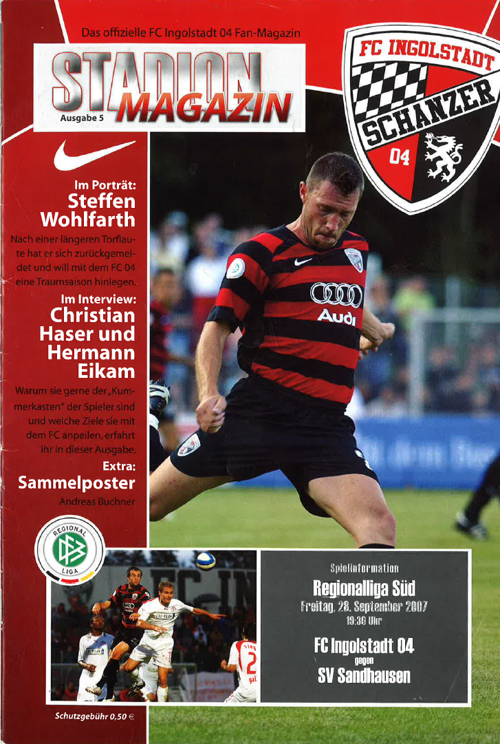 Archiv-Fund: Das Schanzer Stadionmagazin anno 2007. Mit Ralf Keidel, Steffen Wohlfarth, Andi Buchner als Sammelposter und unseren Physios im Interview. Alles zu Regionalliga-Zeiten.