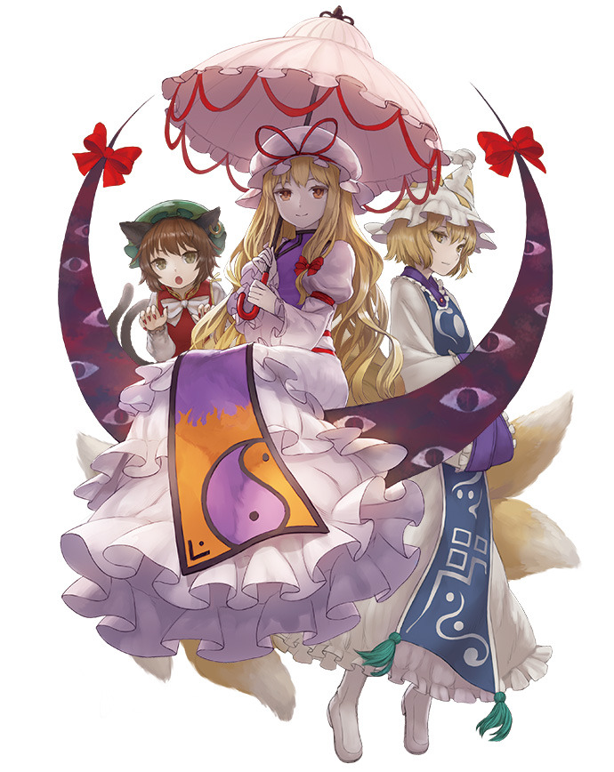 chen, yakumo ran, and yakumo yukari (strange creators of outer world and touhou)