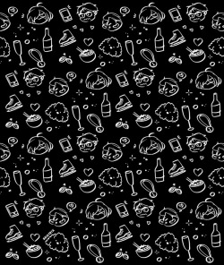 beiatrix:  made some yuri on ice doodle patterns (not seamless) in black and white, feel free to use as ur phone backgrounds and stuff ☺️instagram | twitter | youtube
