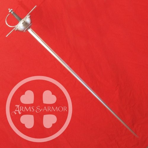 Sword Pics for Shut Ins- a custom Cup Hilt Rapier with pierced rim and decorative shell plate. Grip 