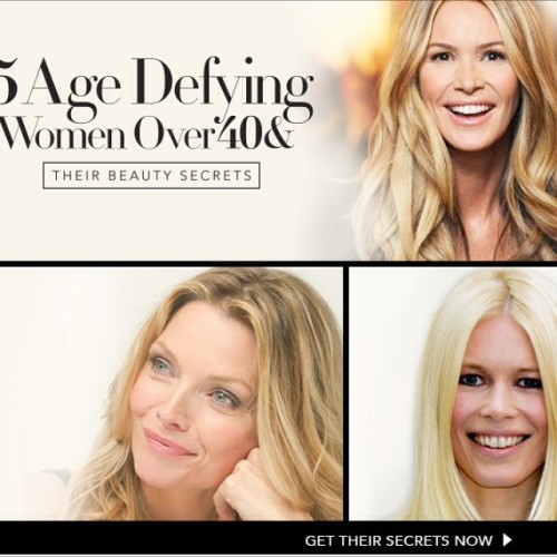 Celebrities spill their beauty secrets. Meet 5 age-defying women over 40 and get all their beauty se