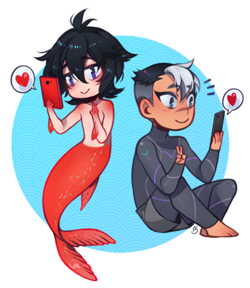 Selfies! These are new designs for stickers I’ll be including in new MerSheith orders :3c