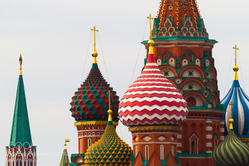 The architecture of Moscow, the dome of the Cathedral of Basil t by viktoriagaman