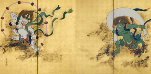 Wind God and Thunder God by Sakai Hōitsu (1761-1829)