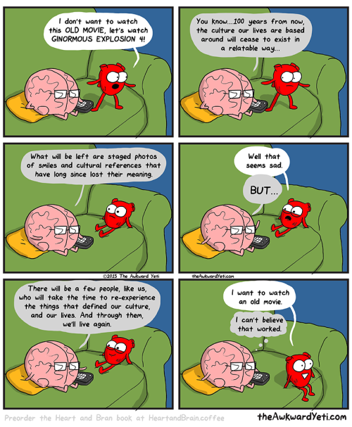 larstheyeti:  New comic!http://theawkwardyeti.com (Preorder the Heart and Brain book via any amazon site, just search for Heart and Brain)