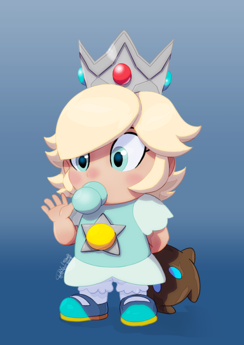 tovio-rogers:a quickie i did to warm up of baby rosalina. she’s been my go-to in mario kart as of late. > w< <3 <3 <3