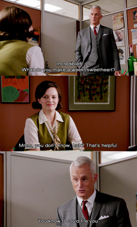 thatwetshirt:team peggyAnd remember when Peggy shook Roger down for $400? The best. #MadMen