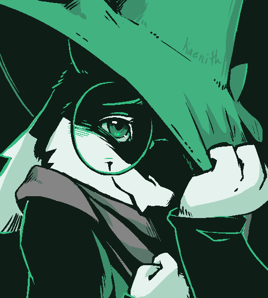 A drawing of the character Ralsei from the game Deltarune. He is pulling the brim of his hat low over his face and smiling shyly.
