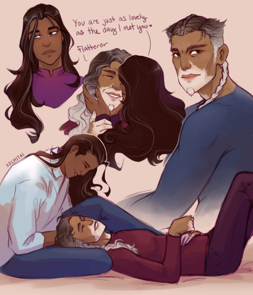 Colored some human AU sketches from the other day when my wifi was out. I don’t think I’ll ever writ