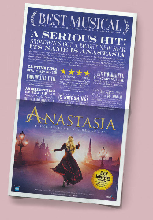 ANASTASIA GOES GLOBALInspired by the beloved films, ANASTASIA THE MUSICAL is the story of a brave yo