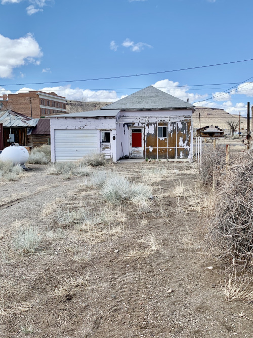 Rear of House (abandoned?) withTumbleweeds, Goldfield, Nevada, 2020.