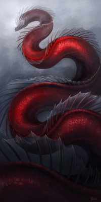 dailydragons:  The Midgard Serpent by Caroline