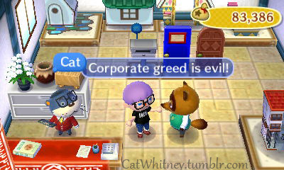 sunnythetragic-clown:   catwhitney:  So today I was a hipster in Animal Crossing