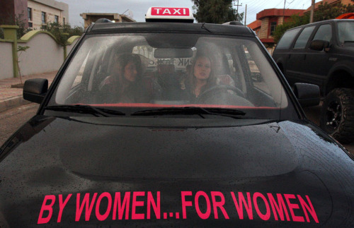politics-war:  A female taxi driver fetches a passenger in Arbil, about 350 km (220 miles) north of 