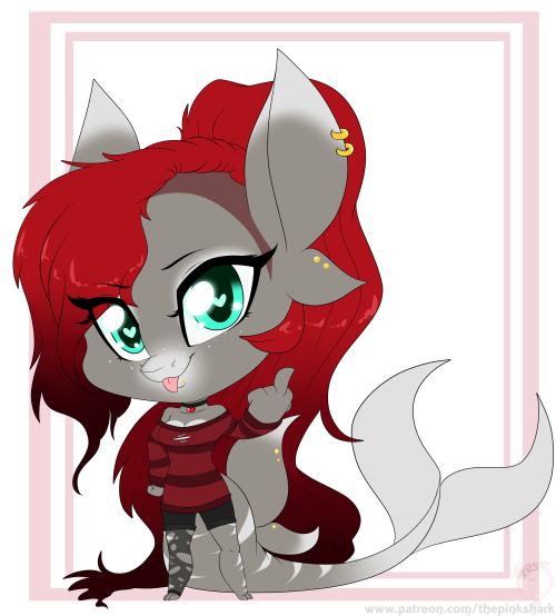 Chibi commission for Alexis Johnson on FBRuby &copy; Alexis Johnson Art&copy; The Pink Shark~Patreon
