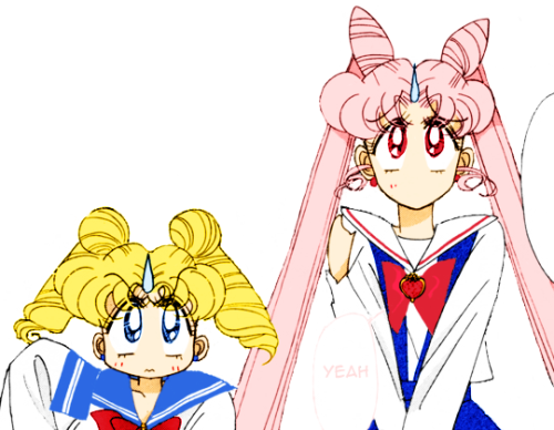 sweetlytempests:Usagi &amp; Chibiusa together in Act 40