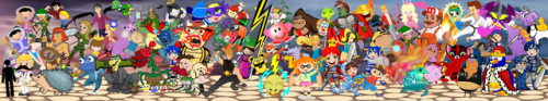 clipart-art:It is complete! In all its glory, the Super Smash Bros. Ultimate mural remade entirely w