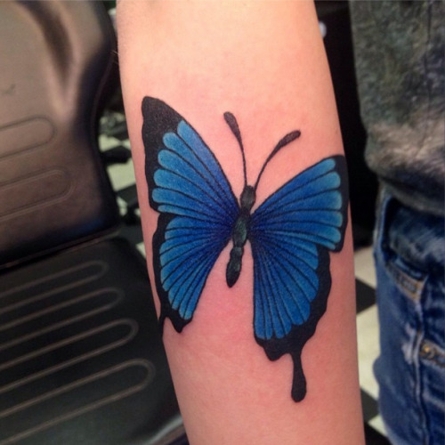 Enema of the State (Janine’s butterfly)! A fun band tattoo I got to do a while ago c: