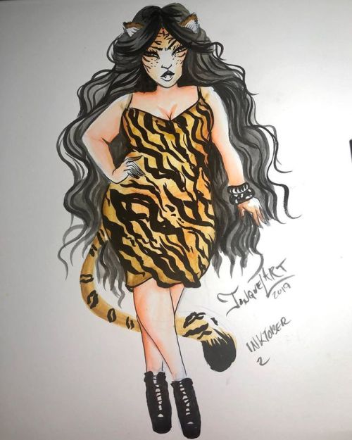 Pretty Kitty, #inktober day 2! This week is all about fashion monsters. This look was inspired by my