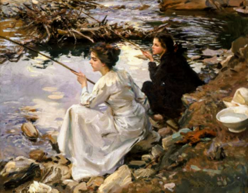 John Singer Sargent (1856-1925) “Two Girls Fishing” (1912) Oil On Canvas Located In The Cincinnati