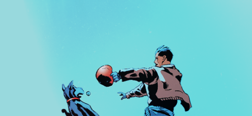 coolgirl:Jason Todd Week  ⇒ Day 5: SiblingsJason & Damian playing with Titus