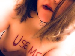dicko2511:  babygirlsnugglefuck:Please Daddy.  You forgot to add the “Abuse Me” below your tits. 