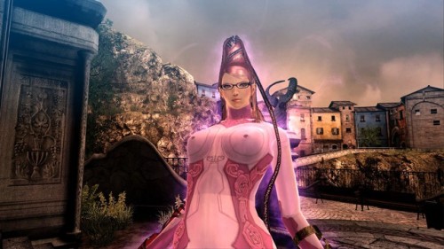 quasahi: Welp, time to release this. A Mathilda (from Anarchy Reigns/Max Anarchy) skin for Bayonetta replacing her Various A outfit. Everything works, the ribbon spells out MATHILDA, There’s a lil bug where the back of her head shows a black square