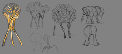 Here Is An Interesting Comparison Of The Initial Idea For This Alien With The Finished Illustration.