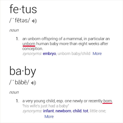 emilye:britishblu:When pro-‘life’rs say “It’s not a &lsquo;fetus&rsquo;, it’s a baby!”No.It’s not.[n