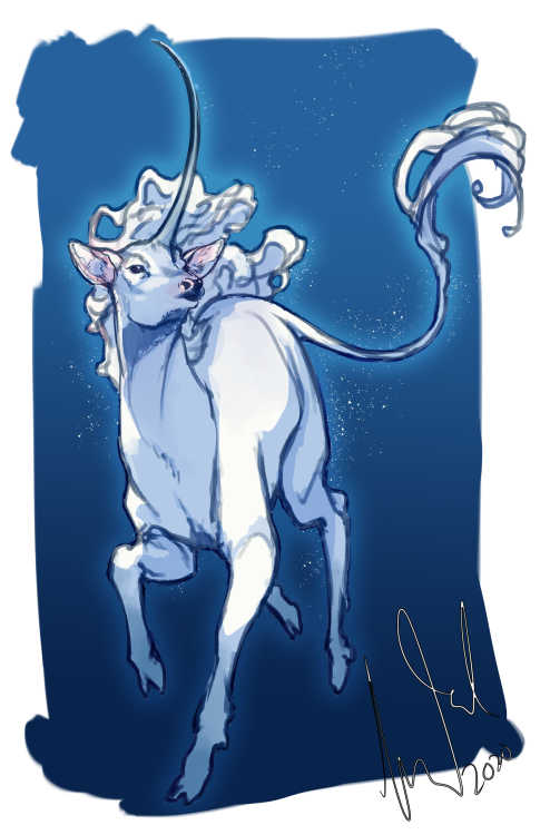 toradhart:  A unicorn for the new year! (Patreon suggested &amp; supported sketch)