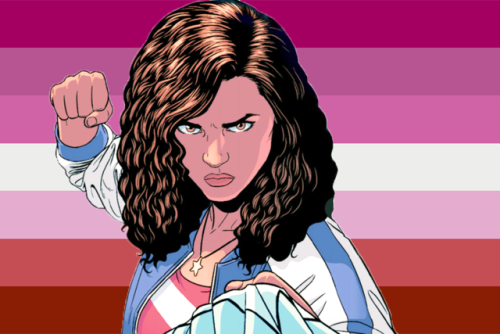 all-your-favs-are-gay:Today’s lesbian character is:America Chavez from Young Avengers