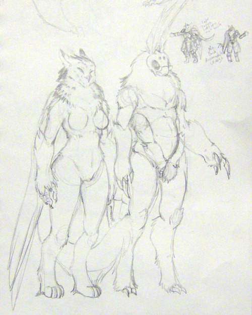 More shitty photos of sketchbook stuff. a Gryphon and Tangle Moth beast-kin for my old Riarda settin