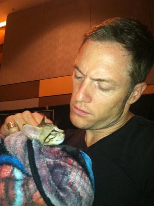 travistybarker: TAY HOLDING A KITTEH OH MY GOD I’M CLUTCHING MY HEART