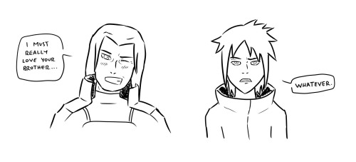 Some quick sketches inspired by @nightofthemeteor ’s Uchiha clan/Senju clan hashimada fic!When