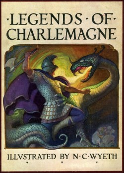 ungoliantschilde:  &lsquo;the Legends of Charlemagne&rsquo;, was illustrated by N.C. Wyeth for Charles Scribner and Sons&rsquo; reprint of the book by Thomas Bulfinch. 