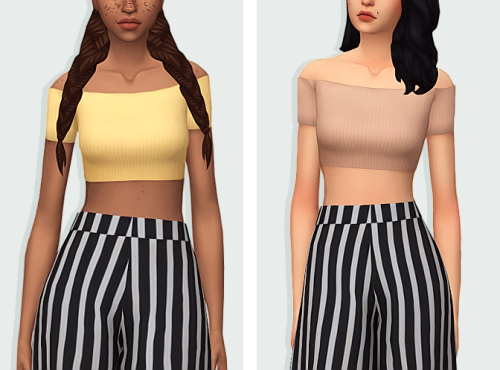 waekey off shoulder crop top recolor;a retexture/recolor of @waekey‘s off shoulder top. i smoothed t