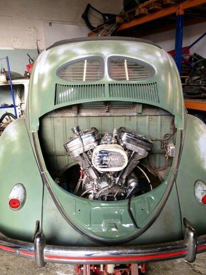 hatari007:Oh, old VW Beetles can fit Harley Davidson engines
