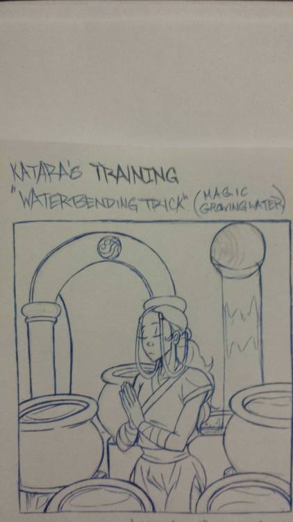 jay-marvel: sun1sol:  Katara’s Training!  My touch in the ATLA world with Katara’s water bending powers put to good use!  I tried my best with water lines but I will fix it all through digital coloring, once I get it that is, in the mean-time enjoy