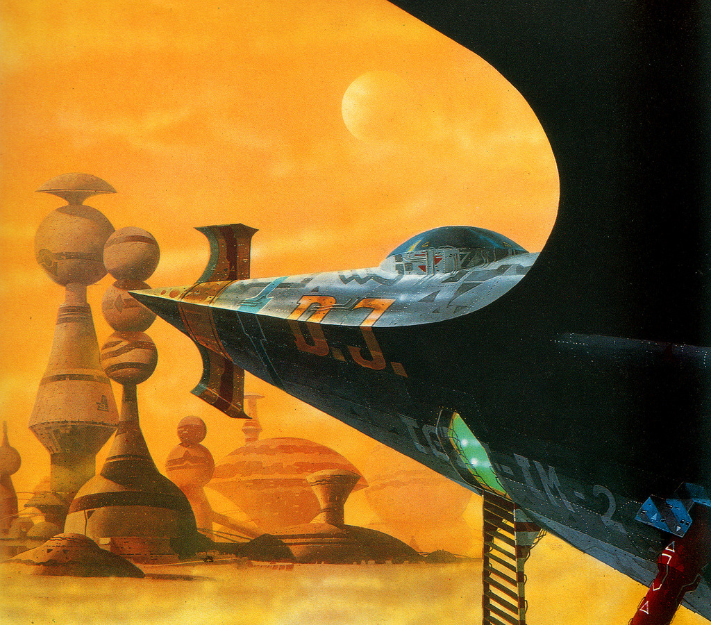 70sscifiart:  Spacewreck  Must be Spaceman Spiff.