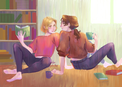 apollon-hyakinthios:finally done with this painting!!! im always a sucker for my best boys in sweate
