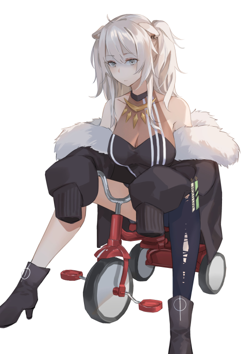 marineceleste:I want to ride my tricycle | 三輪車に乗りたいなShishiro Botan 獅白ぼたんPING 平 (art)