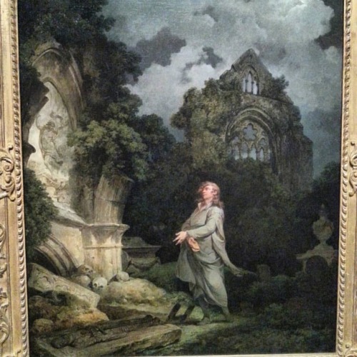 A Philosopher in a Moonlit Churchyard, by Philippe-Jacques de Loutherbourg (1790).#necromancy #occ