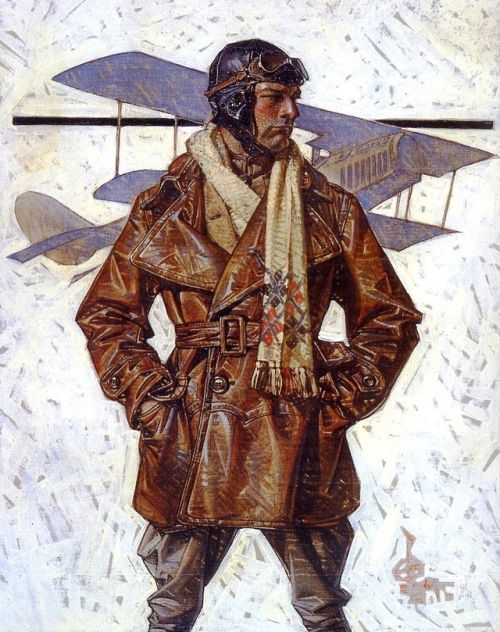 shear-in-spuh-rey-shuhn: J.C. LEYENDECKERWW1 PilotOil on Canvas